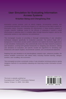 User Simulation for Evaluating Information Access Systems achterzijde