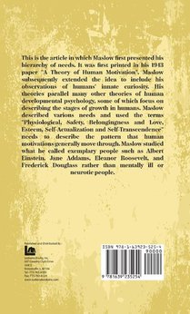 A Theory Of Human Motivation Hardcover achterzijde