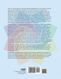 Standards for Preparing Teachers of Mathematics achterzijde