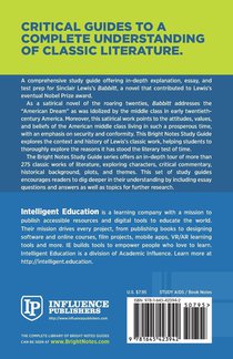 Study Guide to Babbitt by Sinclair Lewis achterzijde