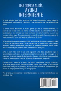Una comida al dia, ayuno intermitente achterzijde