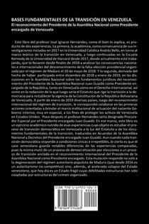 Bases Fundamentales de la Transicion En Venezuela. achterzijde