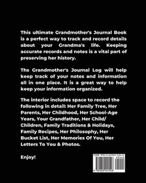 Grandmother's Journal, A Keepsake & Memories Book achterzijde