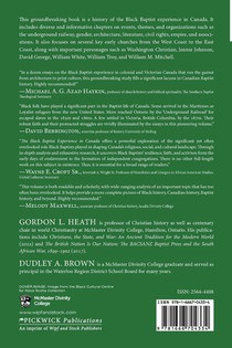 The Black Baptist Experience in Canada achterzijde
