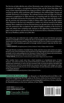 The Doctrine of Addai and the Letters of Jesus and Abgar achterzijde