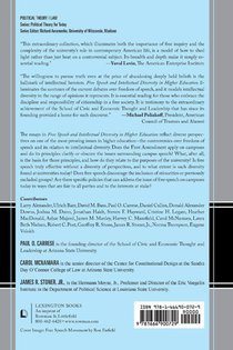 Free Speech and Intellectual Diversity in Higher Education achterzijde