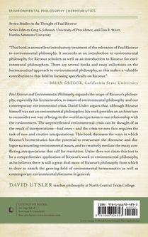 Paul Ricoeur and Environmental Philosophy achterzijde