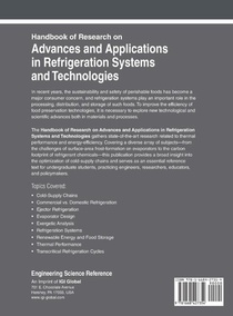Handbook of Research on Advances and Applications in Refrigeration Systems and Technologies, Vol 2 achterzijde