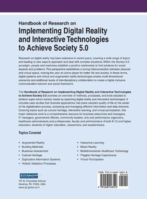 Handbook of Research on Implementing Digital Reality and Interactive Technologies to Achieve Society 5.0 achterzijde
