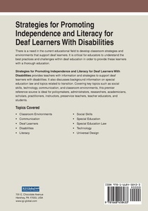 Strategies for Promoting Independence and Literacy for Deaf Learners With Disabilities achterzijde