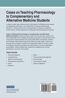 Cases on Teaching Pharmacology to Complementary and Alternative Medicine Students achterzijde