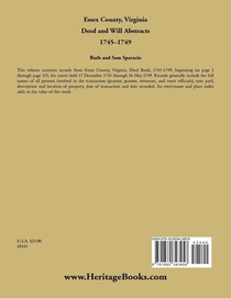 Essex County, Virginia Will Abstracts 1745-1748 achterzijde