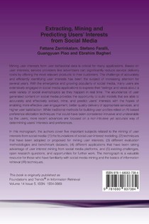 Extracting, Mining and Predicting Users’ Interests from Social Media achterzijde