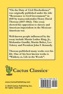 On the Duty of Civil Disobedience (Cactus Classics Large Print) achterzijde