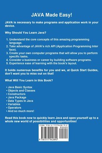 JAVA for Beginner's Crash Course achterzijde