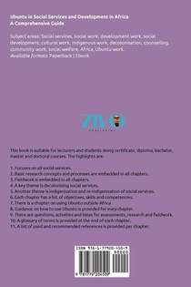 Ubuntu in Social Services and Development in Africa achterzijde