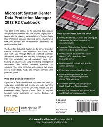 Microsoft System Center Data Protection Manager 2012 R2 Cookbook achterzijde