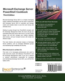 Microsoft Exchange Server PowerShell Cookbook - Third Edition achterzijde