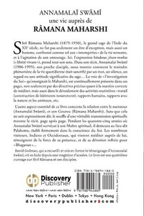 Annamalai Swami, une vie aupres de Ramana Maharshi achterzijde