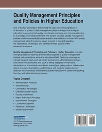 Quality Management Principles and Policies in Higher Education achterzijde