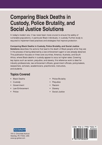 Comparing Black Deaths in Custody, Police Brutality, and Social Justice Solutions achterzijde