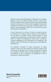 Modern Finance And Risk Management: Festschrift In Honour Of Hermann Locarek-junge achterzijde
