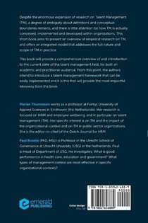 Talent Management in Higher Education achterzijde