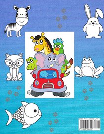 100 ANIMALS for Kids Coloring Book achterzijde