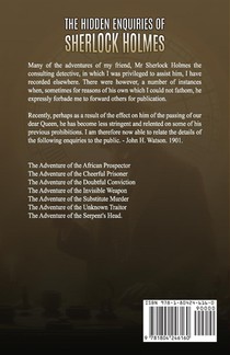 The Hidden Enquiries of Sherlock Holmes achterzijde