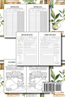 Reading Journal (Watercolour Stacked Books with Potted Plants) achterzijde
