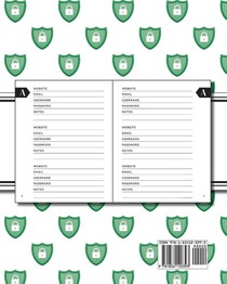 XL Large Print Password Tracker (Lock Shield Green) achterzijde