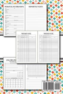 1-Year Blood Pressure Tracker (Multi-Color Health Crosses) achterzijde