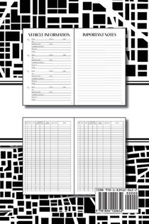 Mileage Tracker (Urban Map Black and White) achterzijde
