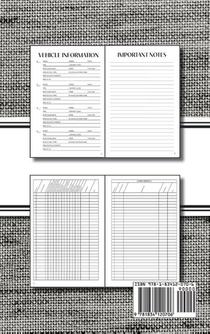 Vehicle Maintenance Tracker (Textured Paper Charcoal) Hardcover achterzijde