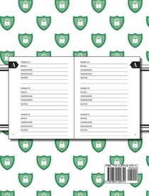 XL Large Print Password Tracker (Lock Shield Green) achterzijde