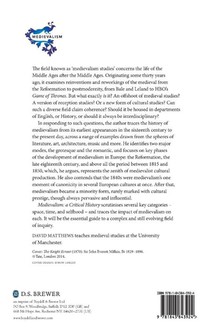 Medievalism: a Critical History achterzijde