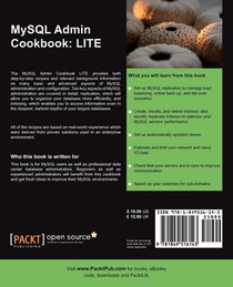 MySQL Admin Cookbook LITE: Configuration, Server Monitoring, Managing Users achterzijde