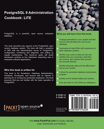 PostgreSQL 9 Administration Cookbook LITE: Configuration, Monitoring and Maintenance achterzijde