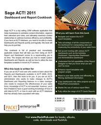 Sage ACT! 2011 Dashboard and Report Cookbook achterzijde