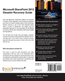 Microsoft SharePoint 2013 Disaster Recovery Guide achterzijde