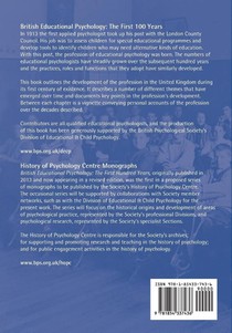 British Educational Psychology: The First Hundred Years achterzijde
