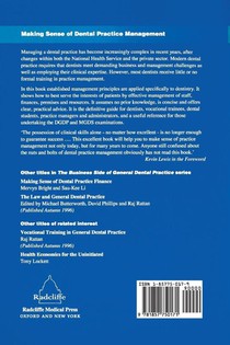 Making Sense of Dental Practice Management achterzijde