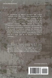 The Liberals in Power in Alberta 1905-1921 achterzijde