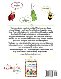 My Numbers, Colours and Shapes Toddler Colouring Book with The Learning Bugs achterzijde