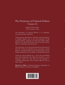 The Dictionary of Classical Hebrew, Volume IX achterzijde