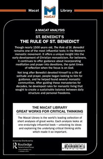 An Analysis of St. Benedict's The Rule of St. Benedict achterzijde
