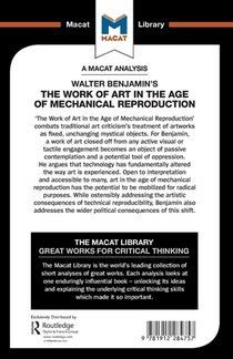 An Analysis of Walter Benjamin's The Work of Art in the Age of Mechanical Reproduction achterzijde