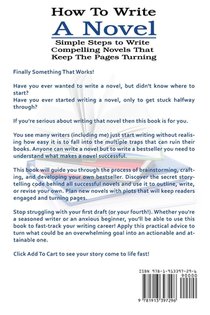 How To Write A Novel achterzijde