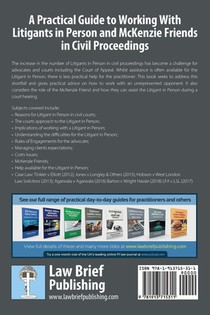 A Practical Guide to Working With Litigants in Person and McKenzie Friends in Civil Proceedings achterzijde