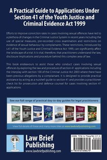 A Practical Guide to Applications Under Section 41 of the Youth Justice and Criminal Evidence Act 1999 achterzijde